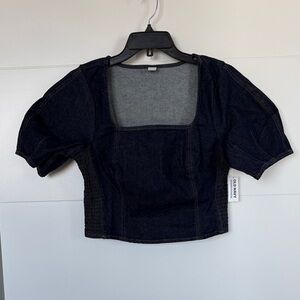 Old Navy Square-Neck Denim Cropped Top